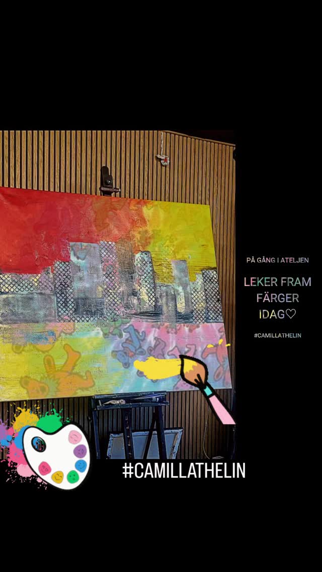 Leker med färger idag, långt i från klar men kul att hänga i ateljen. 1x1.40 cm. Kanske jag ska måla några ränder också vad tror du om det? 

#cdesign
#camillathelin 
#Artist 
#designer 
#konsttillsalu