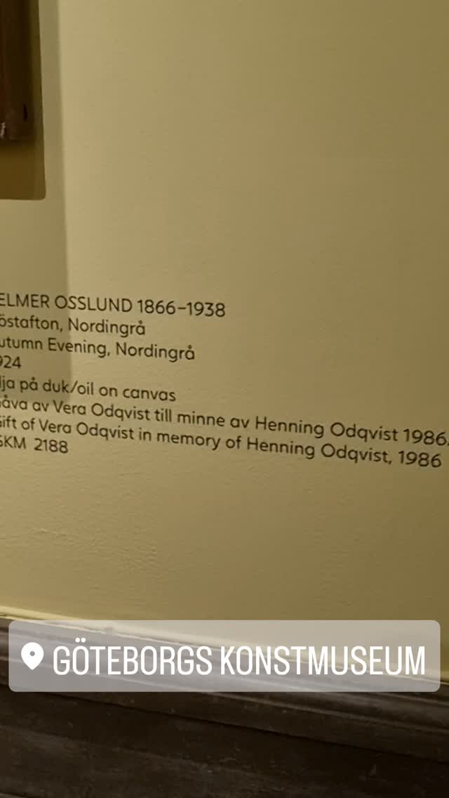 Nordingå av Helmer Osslund. Vackert, kändes som hemma så fort vi såg den...
På tur i Göteborg och konstmusseet inspirerar.