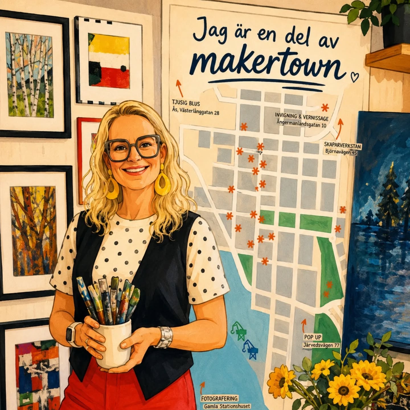Ångermanlandsgatan 10, där hittar ni mig under makertown. Invigning & Verissage av min egna studio. Jag visar blandade verk i olja, akryl, bläck & krita.
Hoppas vi ses. 
Fredag 12-17 
Lördag 12-16 
#camillathelin
#makertown