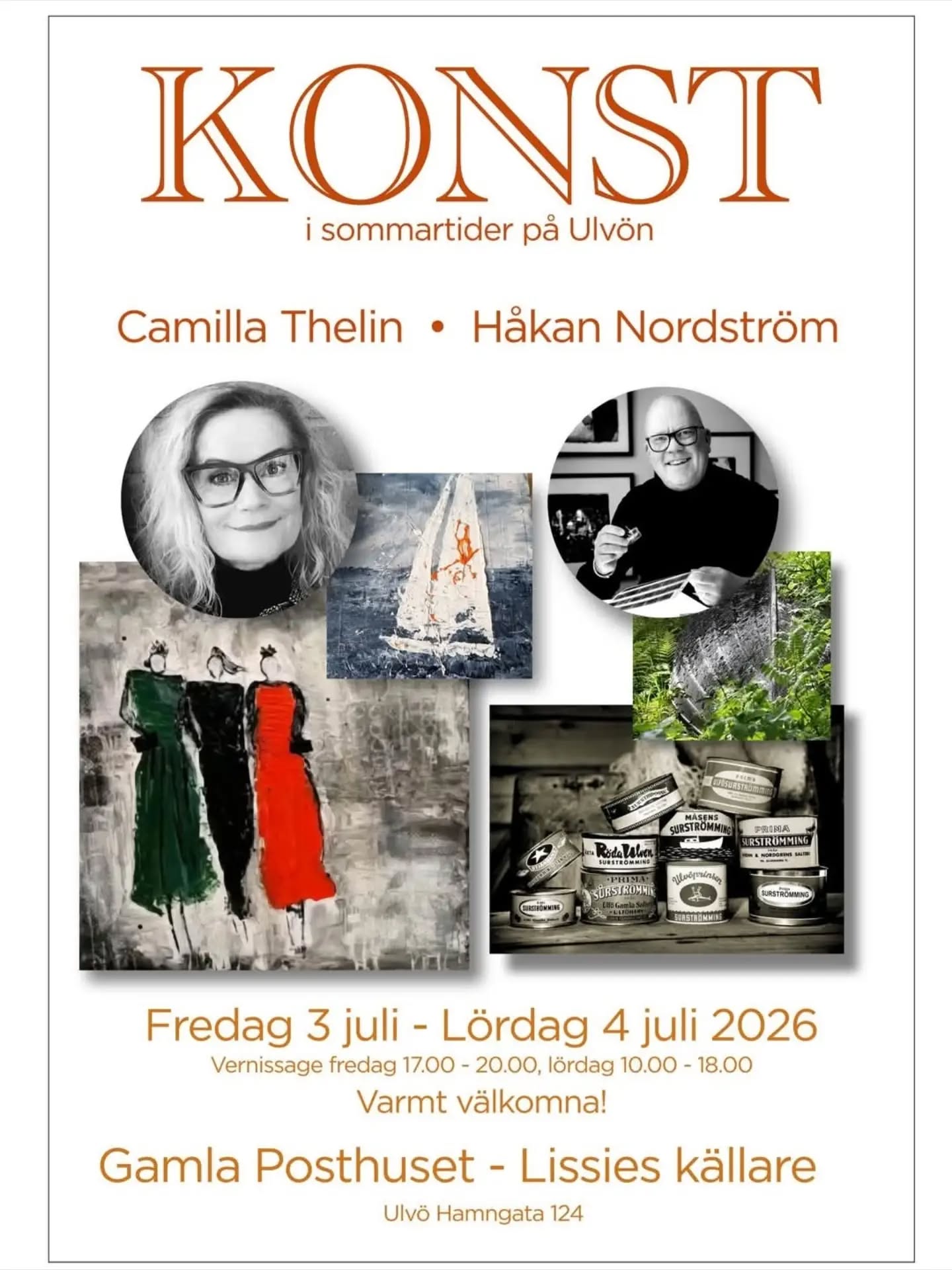 Ska bli kul att besöka Ulvön igen. Jag och @nordstrombild i Lissies källare.
Sommarutställning under helgen.
Varmt välkomna